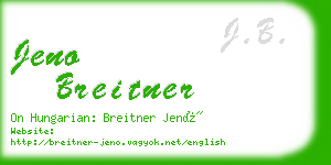 jeno breitner business card